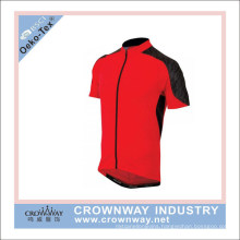 Mens Custom Bicycle Red Cycling Jersey with High Quality
